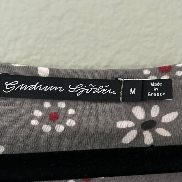 Gudrun Sjoden Oolong Jersey Dress in Gray Floral ~ M - Picture 5 of 6